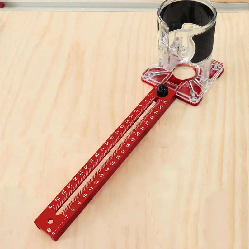 Premium Aluminum Alloy 2-In-1 Extended Trim Router Circle & Groove Milling Jig with Trimmer Base
