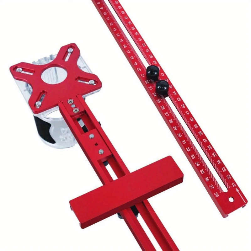 Premium Aluminum Alloy 2-In-1 Extended Trim Router Circle & Groove Milling Jig with Trimmer Base