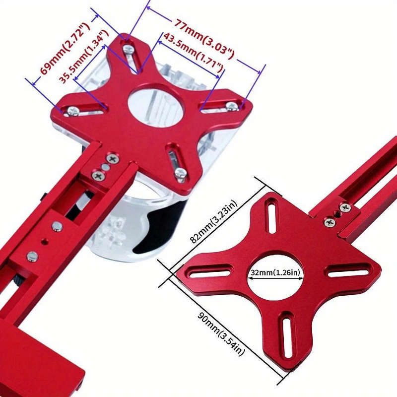 Premium Aluminum Alloy 2-In-1 Extended Trim Router Circle & Groove Milling Jig with Trimmer Base