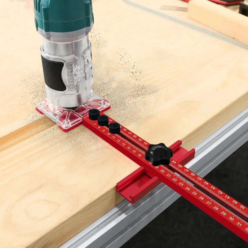 Premium Aluminum Alloy 2-In-1 Extended Trim Router Circle & Groove Milling Jig with Trimmer Base
