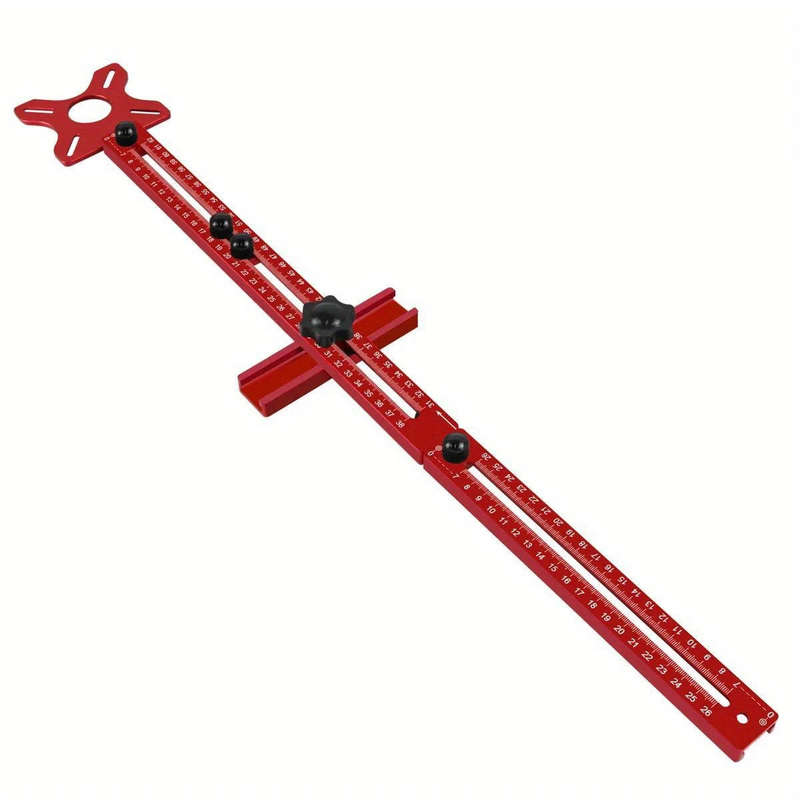 Premium Aluminum Alloy 2-In-1 Extended Trim Router Circle & Groove Milling Jig with Trimmer Base