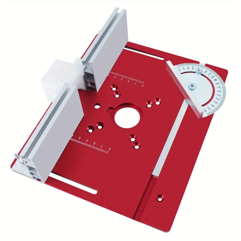 Premium Aluminum Alloy Trim Router Table Insert Plate Kit with Router Lift, Fence & Miter Gauge