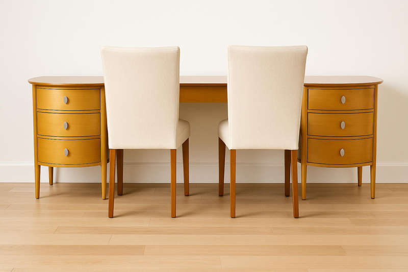 Massive Luxurious Double Stool Dressing Table