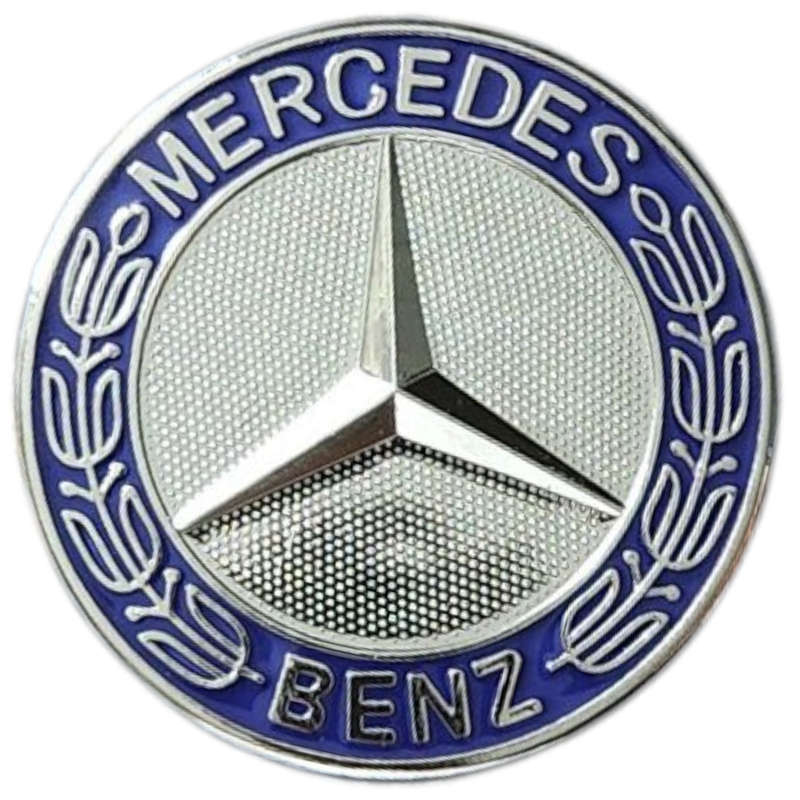MERCEDES BENZ bonnet emblem -57mm -Blue