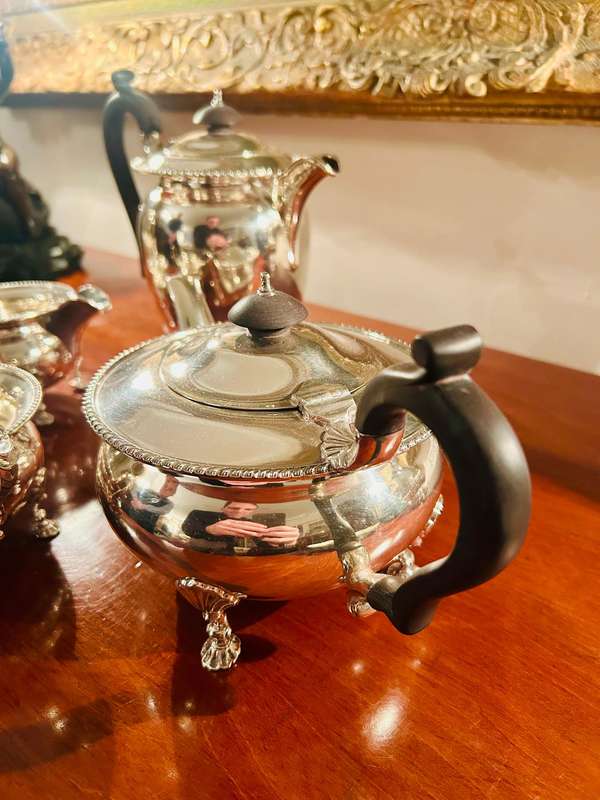George VI 4-piece Sterling Silver Tea Service by Sheffield