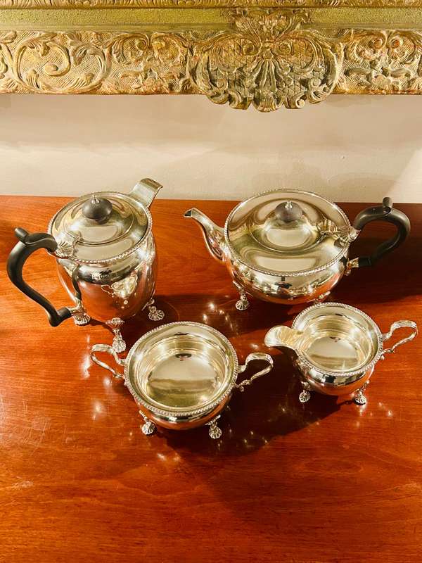 George VI 4-piece Sterling Silver Tea Service by Sheffield