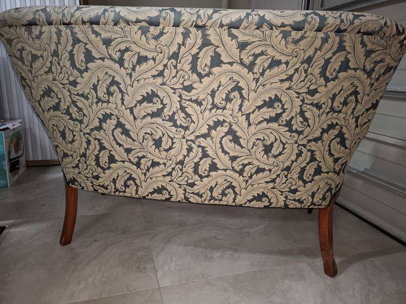 Vintage Queen Anne Style Settee with Beautiful Upholstery