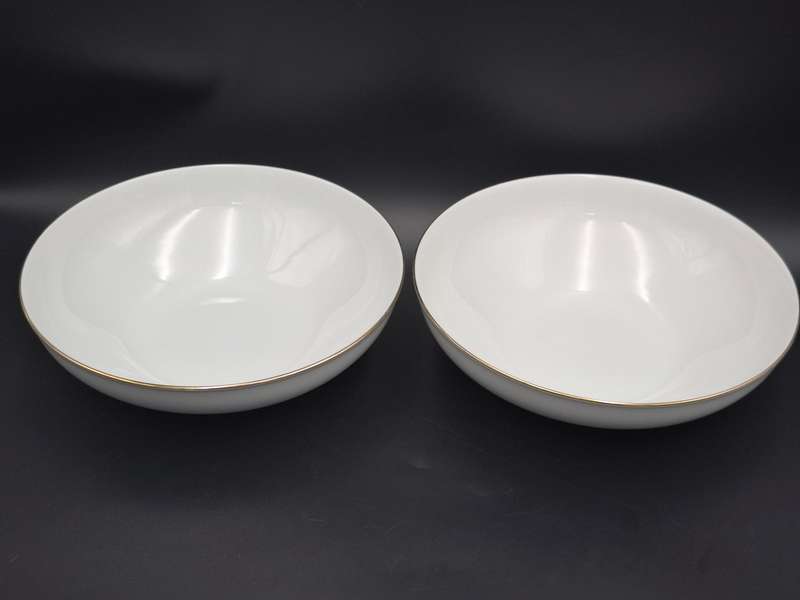 Vintage KPM Krister Germany Ivory Porcelain 54 piece dinnerware & tea cup set - gold trim