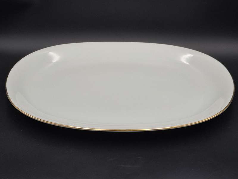 Vintage KPM Krister Germany Ivory Porcelain 54 piece dinnerware & tea cup set - gold trim