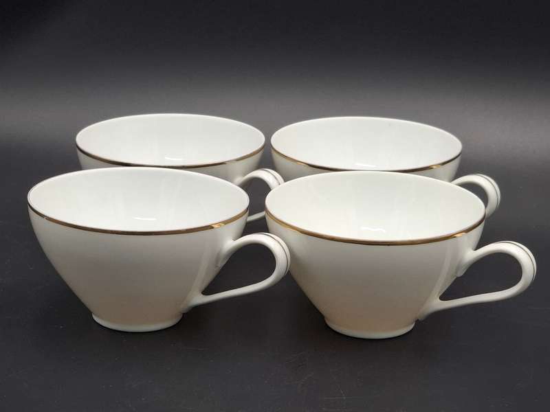 Vintage KPM Krister Germany Ivory Porcelain 54 piece dinnerware & tea cup set - gold trim