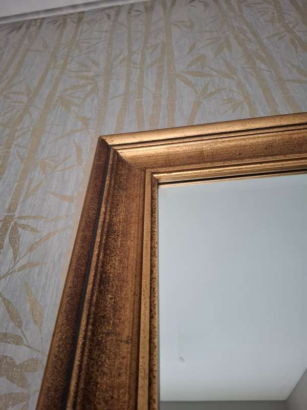 Vintage Mirror with A Gorgeous Gold Textured Frame - Large 2.15m L x 1.14cm W - Lots of History
