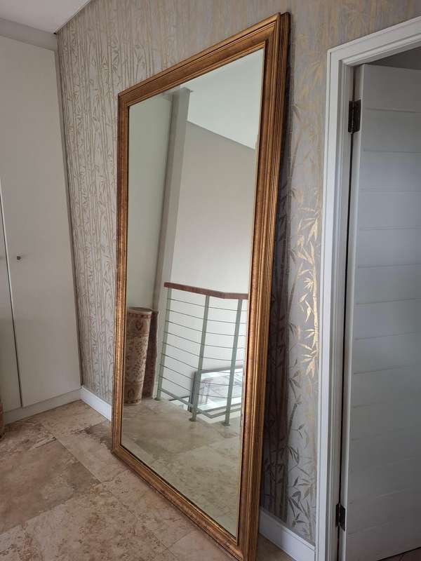 Vintage Mirror with A Gorgeous Gold Textured Frame - Large 2.15m L x 1.14cm W - Lots of History