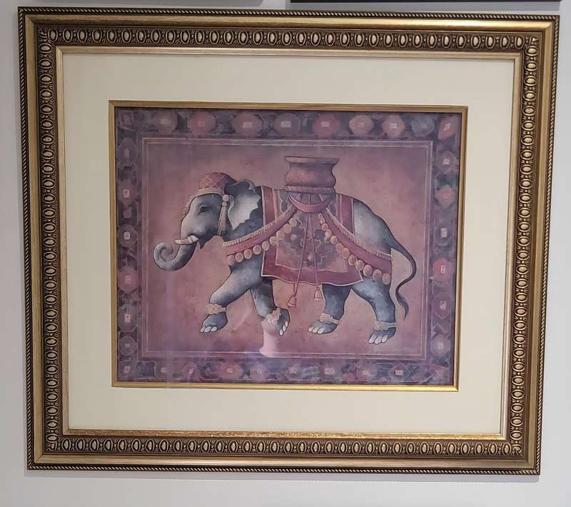 Beautiful Framed Elephant Original Print - Signed by Artist