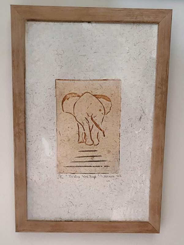 An original elephant drawing - African artist