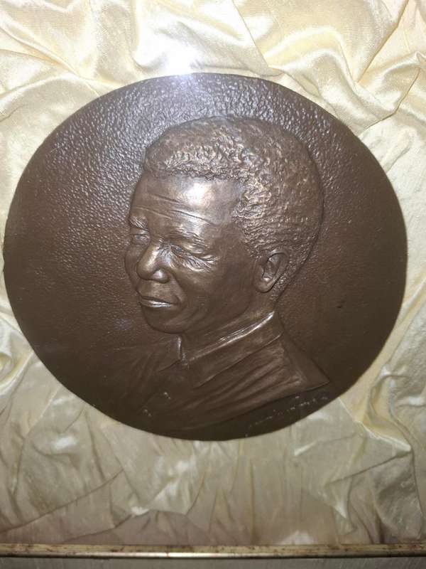 Nelson Mandela Limited Edition Framed Cold Cast Bronze 3/4 Relief - Only 27 Worldwide