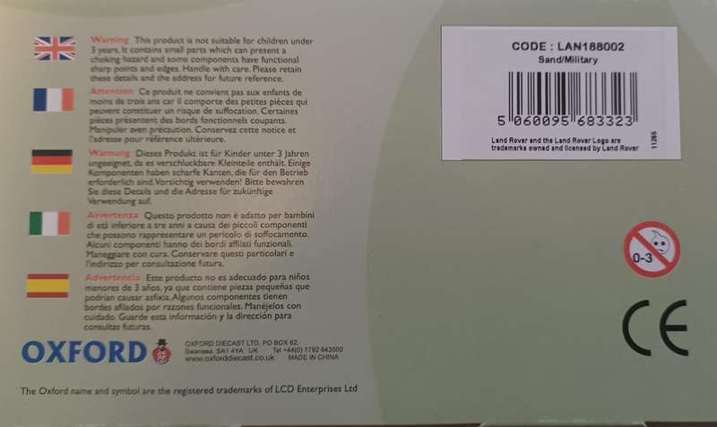 Oxford Diecast Sand Military (Hamilcar) - 1:43 Scale - New In Perspex Case