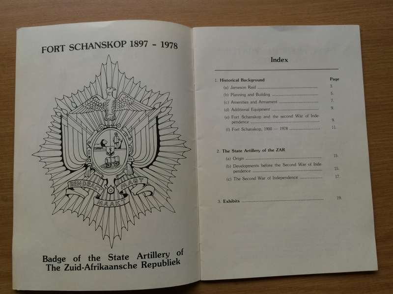 Fort Schanskop Military Museum booklet