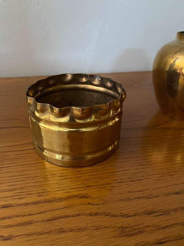 Group of 3 brass pots