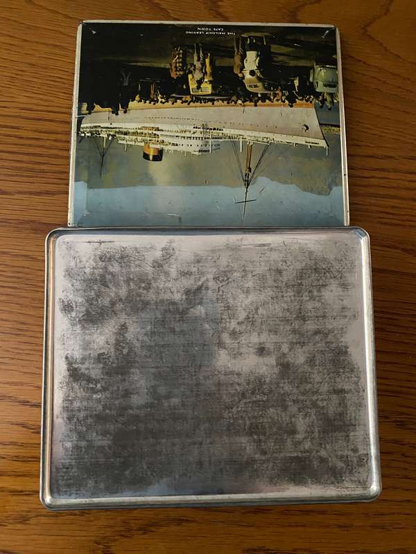 Vintage tin depicting the Mailship leaving Capetown