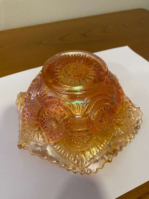 Carnival glass berry bowl