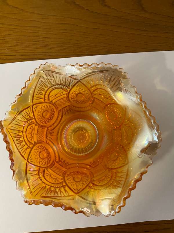 Carnival glass berry bowl
