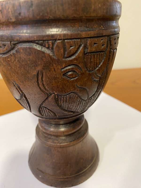 Rhino and elephant Solid wood  mortar and pestle bar accessory