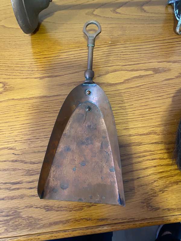 Solid Copper fireplace andiron set