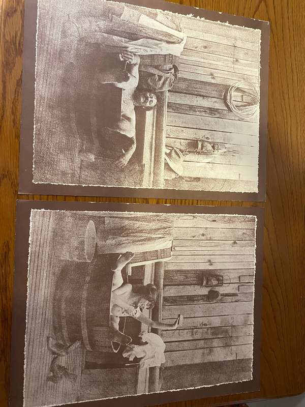 Old fashioned bathtime prints by R Hendrickson