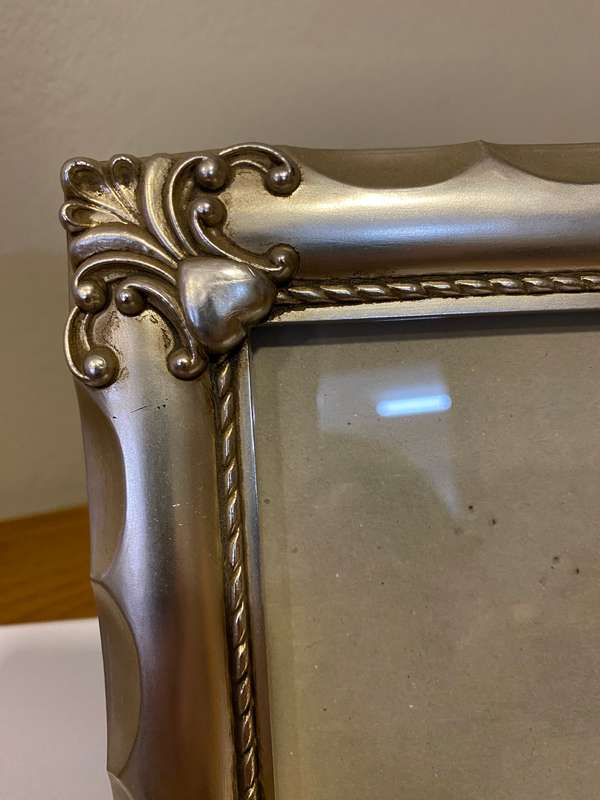 Ornate silver-finish picture fram