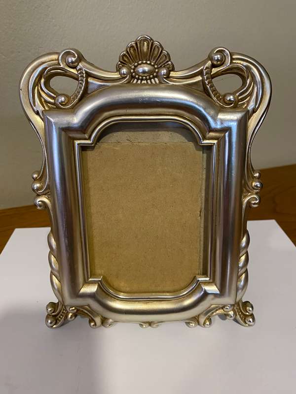 Ornate silver-finish picture frame