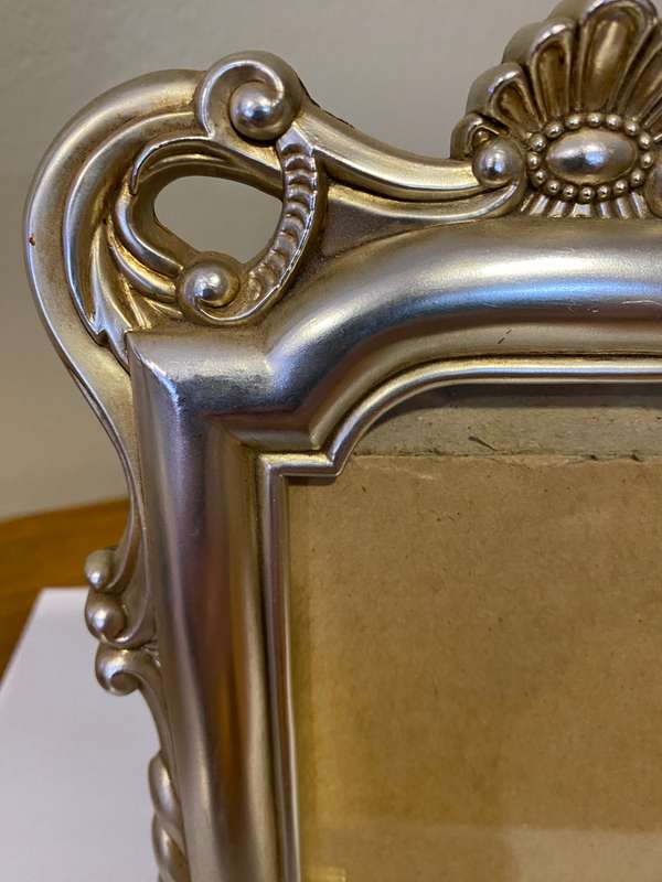 Ornate silver-finish picture frame