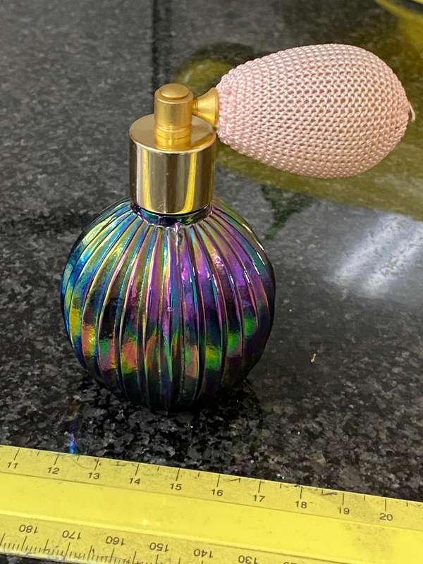 Carnival glass antique perfume atomiser