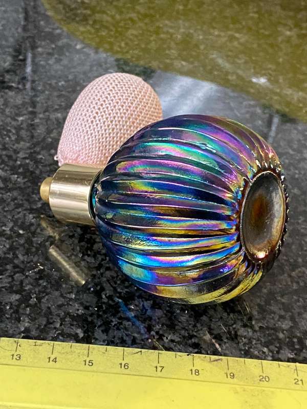 Carnival glass antique perfume atomiser