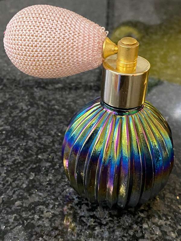 Carnival glass antique perfume atomiser