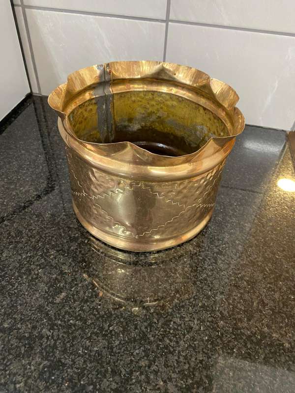 Solid brass Victorian medium size planter