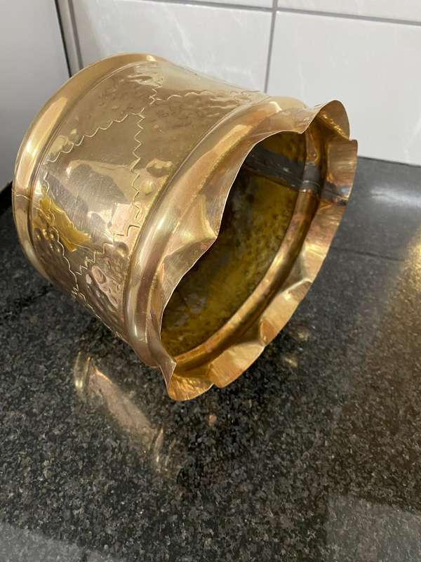 Solid brass Victorian medium size planter