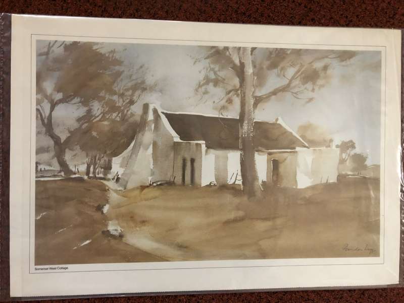 Gordon Legg calendar print titled: Somerset West cottage
