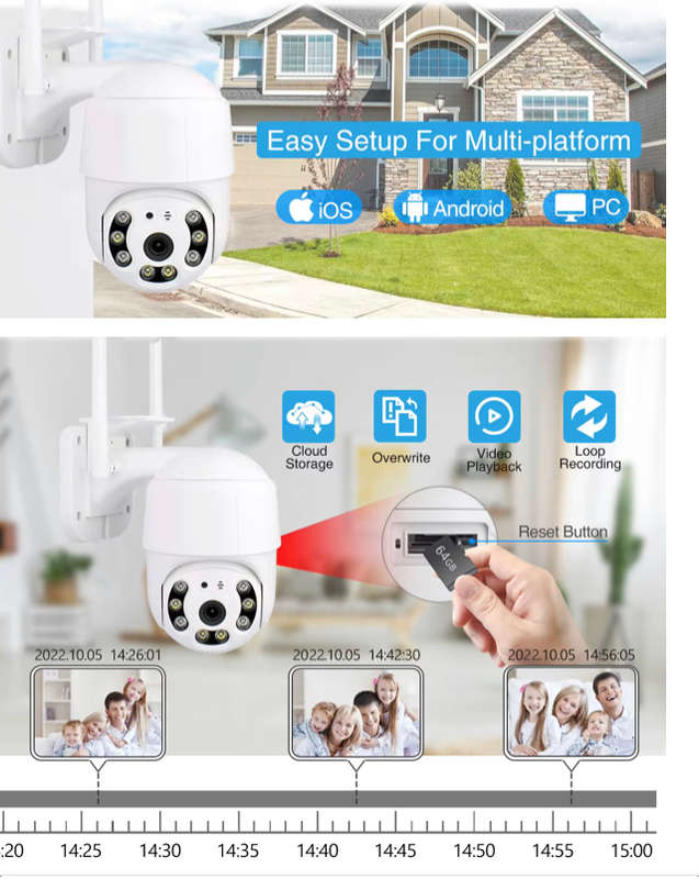 NOSTON-Wifi Security Camera 3MP Outdoor/Indoor