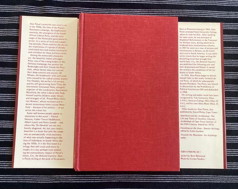 ALAN PATON: Ah, but your land is beautiful. Hardcover, 271 pages.