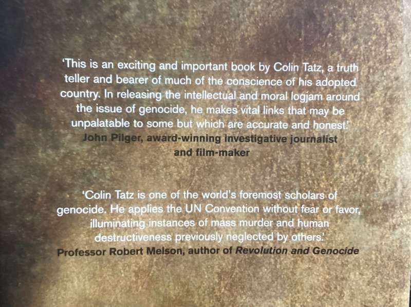 WITH INTENT TO DESTROY. Reflecting on Genocide, by Colin Tatz.