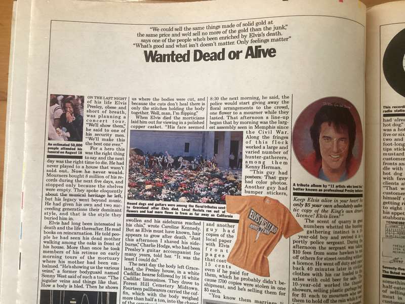 ELVIS. Classic: Weekend Magazine (Canadian 1 year anniversary issue). Complete and in very good con.