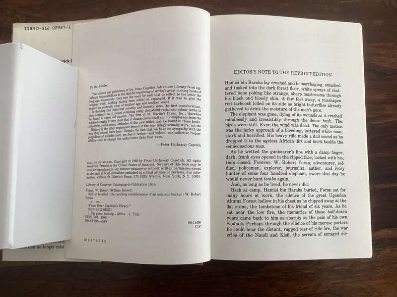 KILL OR BE KILLED. The Rambling Reminiscences of an Amateur Hunter. Hardcover.