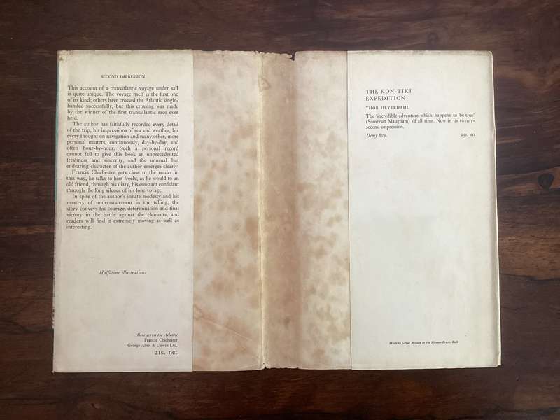 Alone across the Atlantic. Francis Chichester, hardcover with jacket, illustrated.