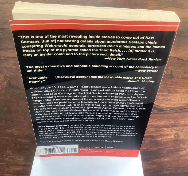 VALKYRIE, An insiders account of The Plot to Kill Hitler. Paperback, VGood condition.