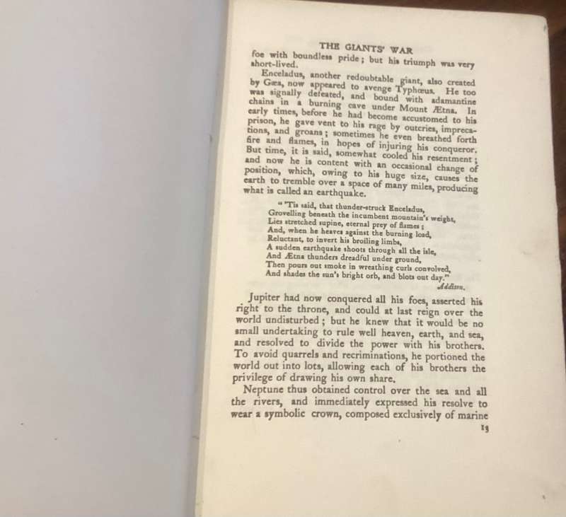 THE MYTHS OF GREECE AND ROME? Hardcover 1928 edition, by H A Geurber.