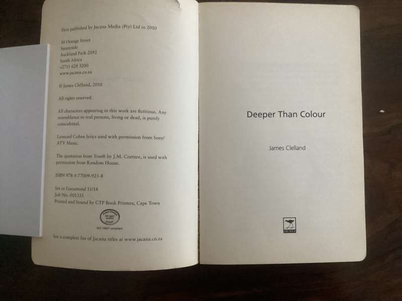 DEEPER THAN COLOUR, winner of the EULA 2010, by James Clelland. Paperback. Good condition.