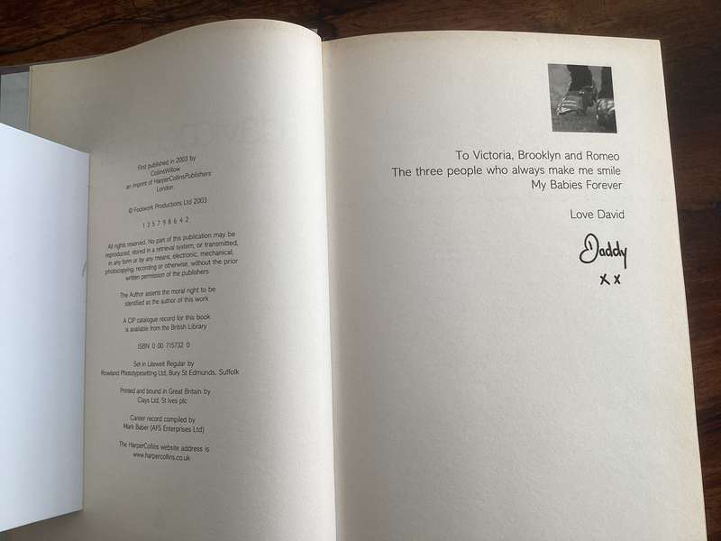 David Beckham Autobiography. His real story, hardcover in a VGood condition. (2nd book free).