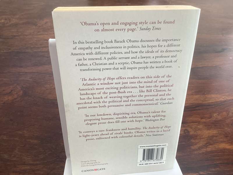 Barack Obama, The Audacity of Hope. Paperback in Good+ condition