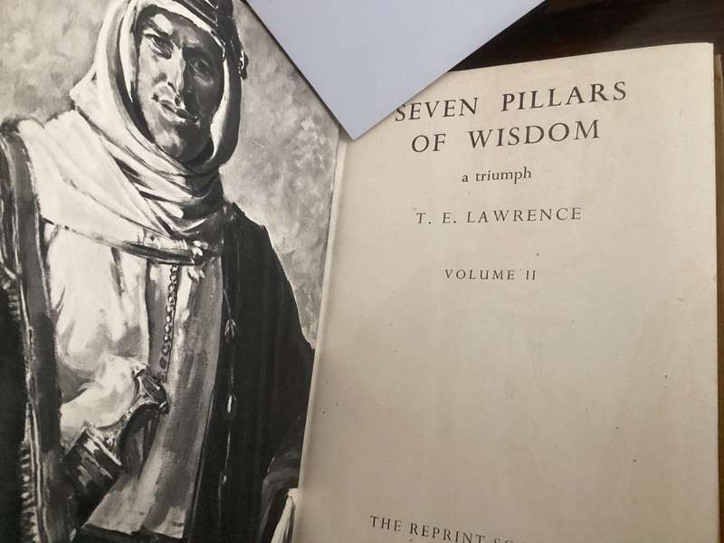 Seven Pillars of Wisdom. T E Lawrence (of Arabia). Rare two volume issue, in a VGood condition.