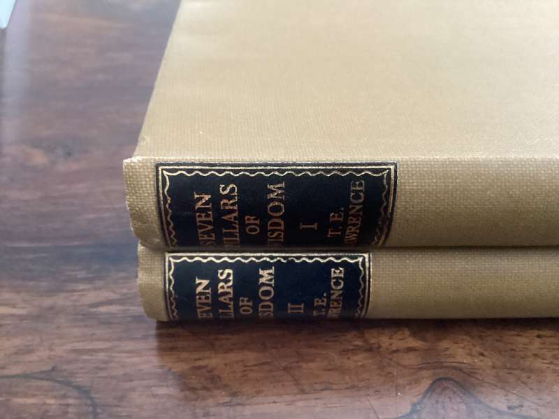 Seven Pillars of Wisdom. T E Lawrence (of Arabia). Rare two volume issue, in a VGood condition.